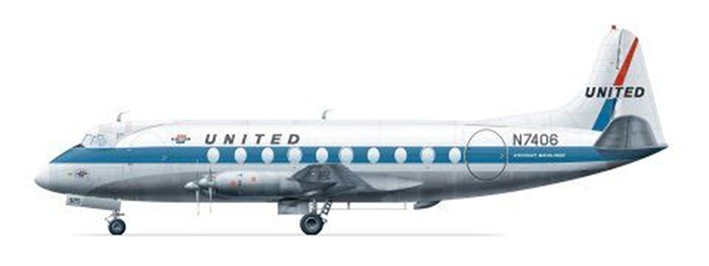 F-rsin Plastic FRP4051 Vickers Viscount 700 - United (silk-screened decals) 1/144