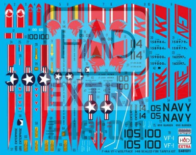 HAD 481011 Decal F-14A VF-1 Wolfpack (extended version) 1/48
