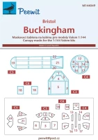 Peewit M144049 Canopy mask Bristol Buckingham (VALOM) 1/144