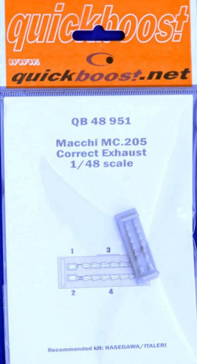 Quickboost QB48 951 Macchi MC.205 correct exhaust (HAS/ITA) 1/48