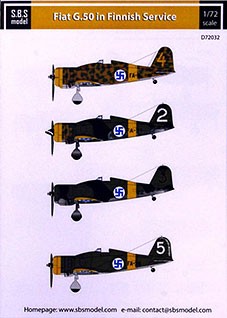 Sbs Model D72032 Декаль Fiat G.50 (Finnish Service) 1/72