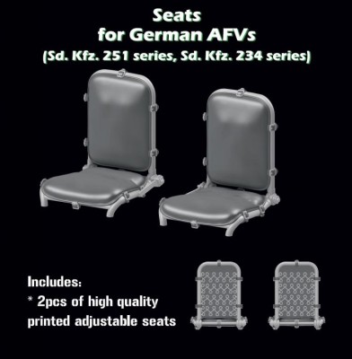 Sbs Model 3D025 Seats for German AFV's (2 pcs.) 1/35