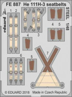Eduard FE887 He 111H-3 seatbelts STEEL 1/48
