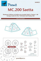 Peewit M48022 Canopy mask MC.200 Saeta (ITAL/TAM) 1/48