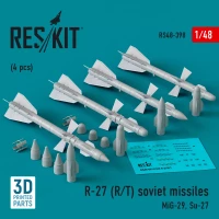 Reskit 48398 R-27 (R/T) missiles (MiG-29, Su-27) (4 pcs.) 1/48