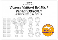 KV Models 72155 Vickers Valliant BK Mk.1 / Valiant B(PR)K.1 (AIRFIX #11001, #A11001A) + маски на диски и колеса AIRFIX 1/72