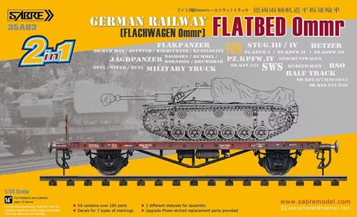 Sabre model 35A03 German Railway Flatbed Ommr 1:35