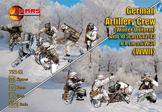 Mars MAR72142 German Artillery Crew in winter uniform (WWII) 1/72
