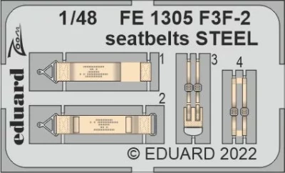 Eduard FE1305 F3F-2 seatbelts STEEL (ACAD) 1/48