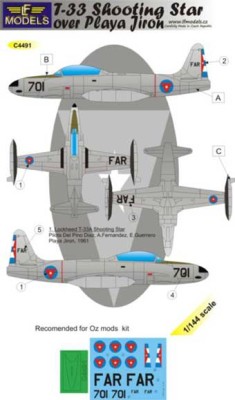Lf Model C4491 Decals T-33A Shooting Star (Playa Jiron) 1/144