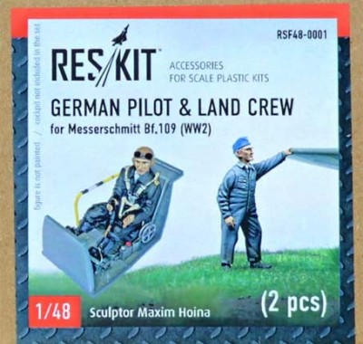 Reskit F48001 German Pilot &amp; Land Crew for Bf109 (2 fig.) 1/48
