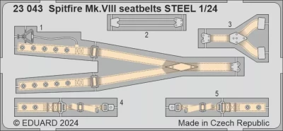 Eduard 23043 SET Spitfire Mk.VIII seatbelts STEEL (AIRF) 1/24