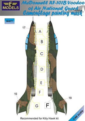 Lf Model M4877 Mask RF-101B Voodoo ANG Camouflage painting 1/48