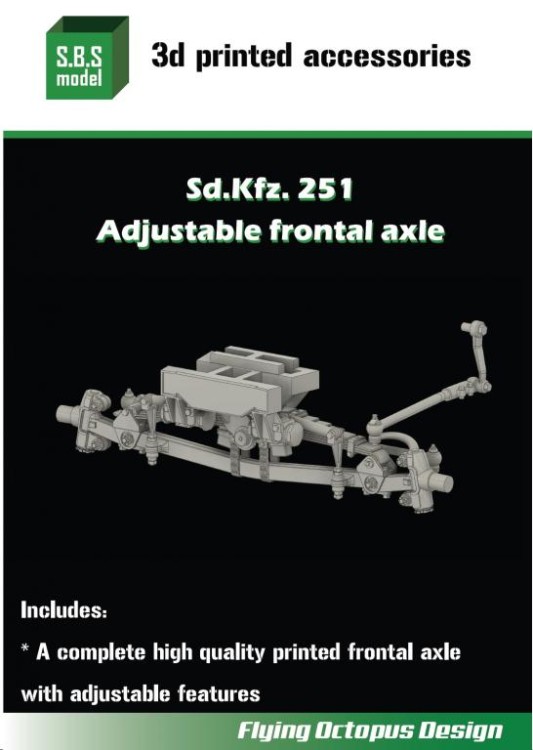 Sbs Model 3D011 Sd.Kfz.251 Adjustable frontal axle (AFV/DRAG) 1/35