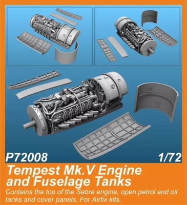 CMK P72008 Tempest Mk.V Engine and Fuselage Tanks (AIRF) 1/72