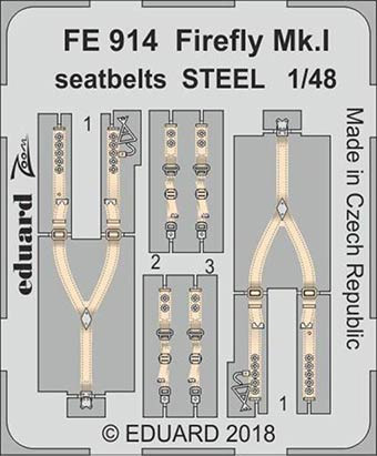 Eduard FE914 Firefly Mk.I seatbelts STEEL 1/48