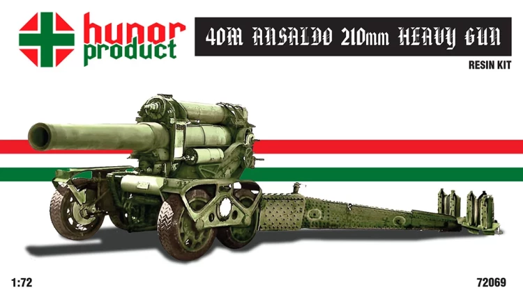 Hunor Product 72069 40M Ansaldo 210mm Heavy Gun (resin kit) 1/72