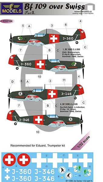 Lf Model C32104 Decals Bf 109 over Swiss (EDU/TRUMP) Part 2 1/32