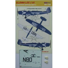 Kora Model DEC7284 Klemm L25 d VII (Hungarian, part II.) декали декали 1/72