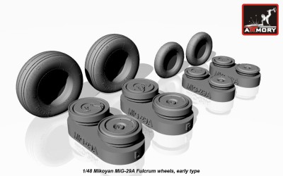 Armory ARAW48022 Mikoyan MiG-29A/MiG-29B/MiG-29UB wheels, early 1/48