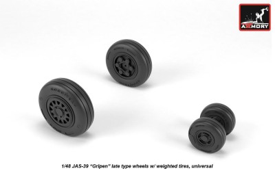 Armory ARAW48504 Saab JAS-39 &quot;Gripen&quot; wheels with weighted tires/tyres, late, for JAS-39D,E,F 1/48