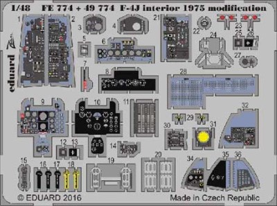Eduard FE774 F-4J interior 1975 modification 1/48