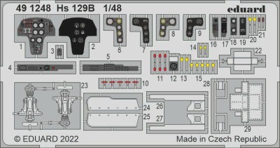 Eduard 491248 SET Hs 129B (H.2000/HAS) 1/48