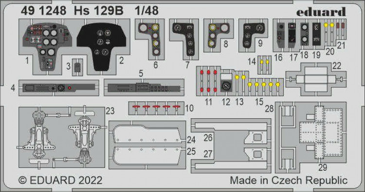 Eduard 491248 SET Hs 129B (H.2000/HAS) 1/48