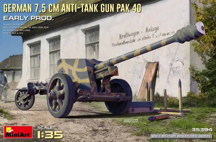 Miniart 35394 German 7,5 cm Anti-Tank Gun PAK 40 Early 1/35