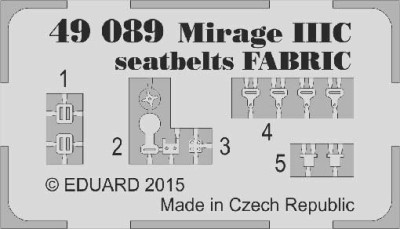 Eduard 49089 Mirage IIIC seatbelts FABRIC