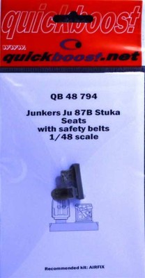 QuickBoost QB48794 Ju 87B Stuka seats w/ safety belts (AIRF) 1/48