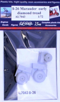 Plusmodel AL7043 Wheels B-26 Marauder early - diamond tread 1:72