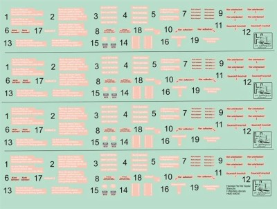HM Decals HMD-48030 1/48 Stencils Heinkel He 162