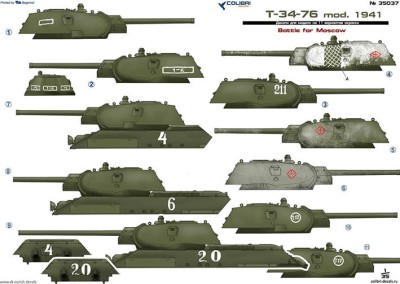 Colibri decals 35037 T-34-76 model 1941. Part III Battle for Moscow 1/35
