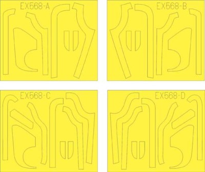 Eduard EX568 B-17G antiglare panels (BO &amp; DL production) 1/48