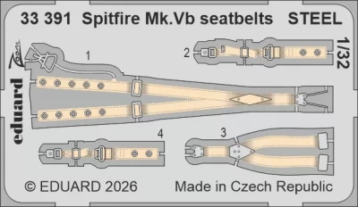Eduard 33391 Spitfire Mk.Vb seatbelts STEEL (KOTARE) 1/32