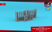 Armory ARACA7278 S-3K unguided missiles w/ APU-14U launcher racks 'for Sukhoi Su-17/Su-22 3D-printed set 1/72