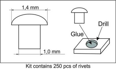 Plus model 464 1/35 Rivets 1,4 mm (250 pcs.)