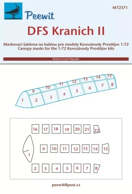Peewit M72371 Canopy mask DFS Kranich II (KP) 1/72