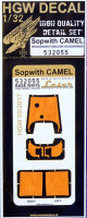 HGW 532055 Sopwith Camel Light Wood/Yellow Fuselage 1/32