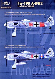 HAD 72116 Decal Fw-190 A-8/R2 (2x camo) 1/72