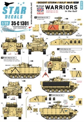 Star Decals 35-C1301 Desert Storm # 1.British Warriors in the Gulf 1990-91. Operation Granby and Desert Sabre.FV510 Warrior ISV and FV511 Warrior ICV 1/35
