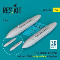 Reskit RSU32-247 F-14 Tomcat extern.fuel tanks 1000l w/ pylons 1/32