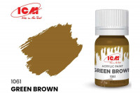 ICM C1061 Зелено-коричневый(Green Brown), краска акрил, 12 мл