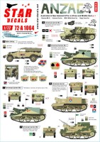 Star Decals 72-A1064 ANZAC # 1. New Zealand and Australian tanks and AFVs in Africa and Middle East WW2. Sherman Mk.III, Universal Carrier, M3A1 White Scout Car, Dingo Scout Car 1/72