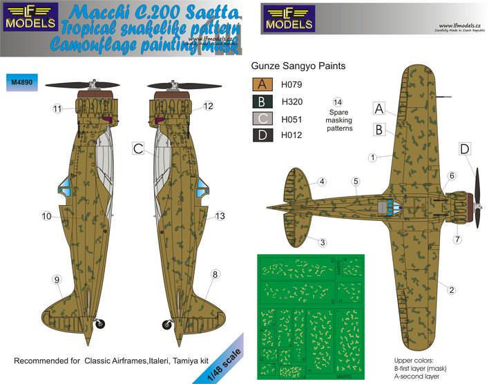 Lf Model M4890 Mask Macchi C.200 Saetta Tropical snake patt. 1/48