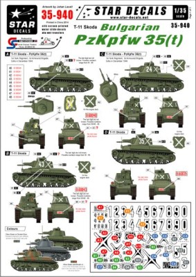 Star Decals STAR35940 Bulgarian Pz.Kpfw. 35(t) 1/35