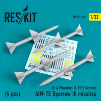 Reskit RS32-0320 AIM-7E Sparrow III missiles (4 pcs.) 1/32