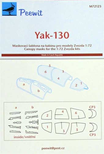 Peewit PW-M72123 1/72 Canopy mask Yak-130 (ZVEZDA)