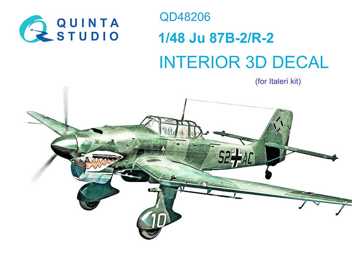 Quinta studio QD48206 Ju 87B-2/R-2 (Italeri) 3D Декаль интерьера кабины 1/48